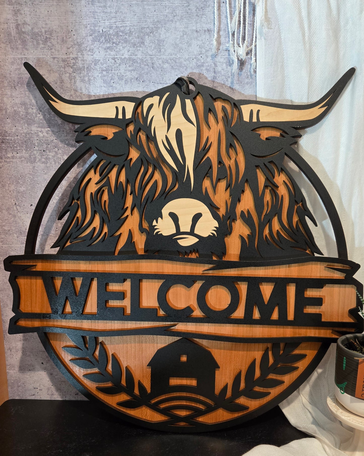 Highland Cow Door Hanger | Erin 'Spirational Crafts
