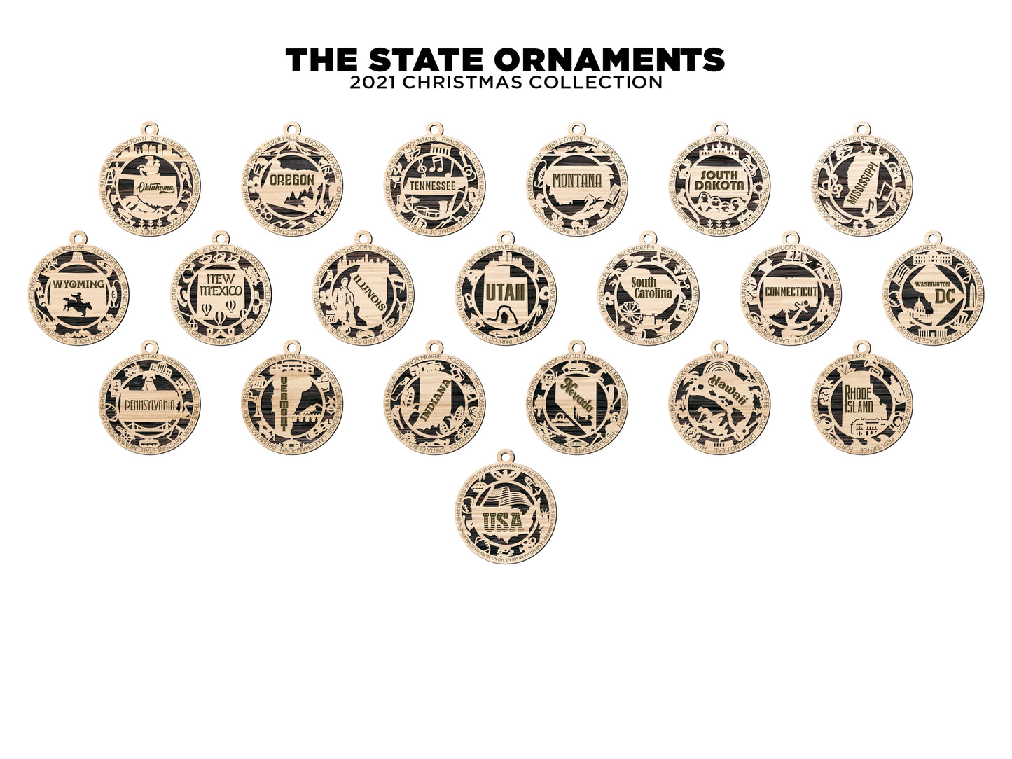 Pre-Order Custom State Christmas Ornaments | Erin' Spirational Crafts