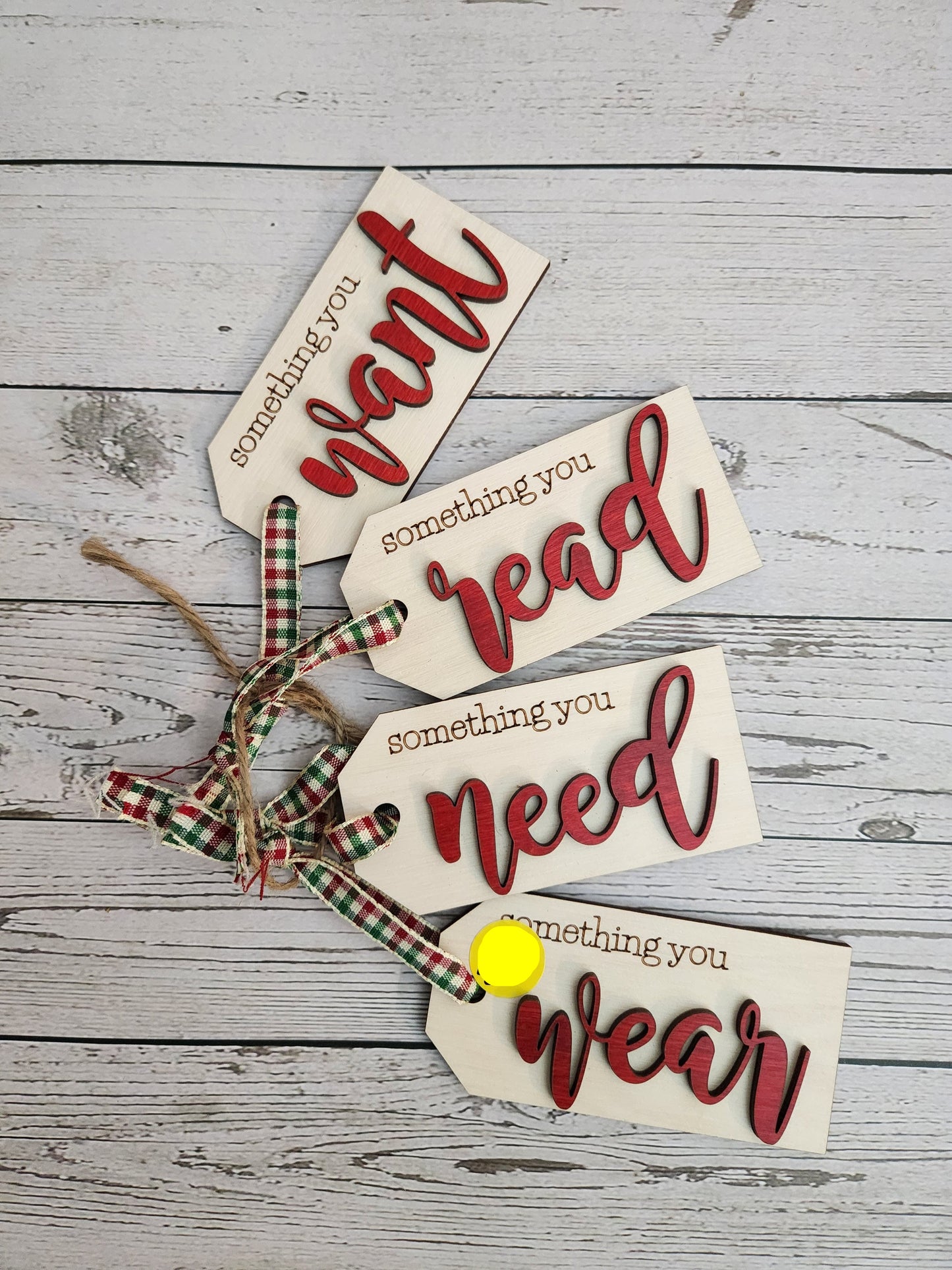 Something to Wear, Want, Read and Need Ornament | Erin 'Spirational Crafts