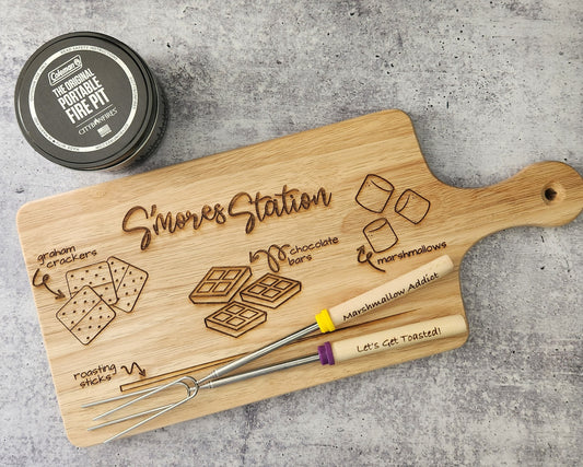 S'Mores Station with mini Fire Pit + 2 Sticks | Erin 'Spirational Crafts