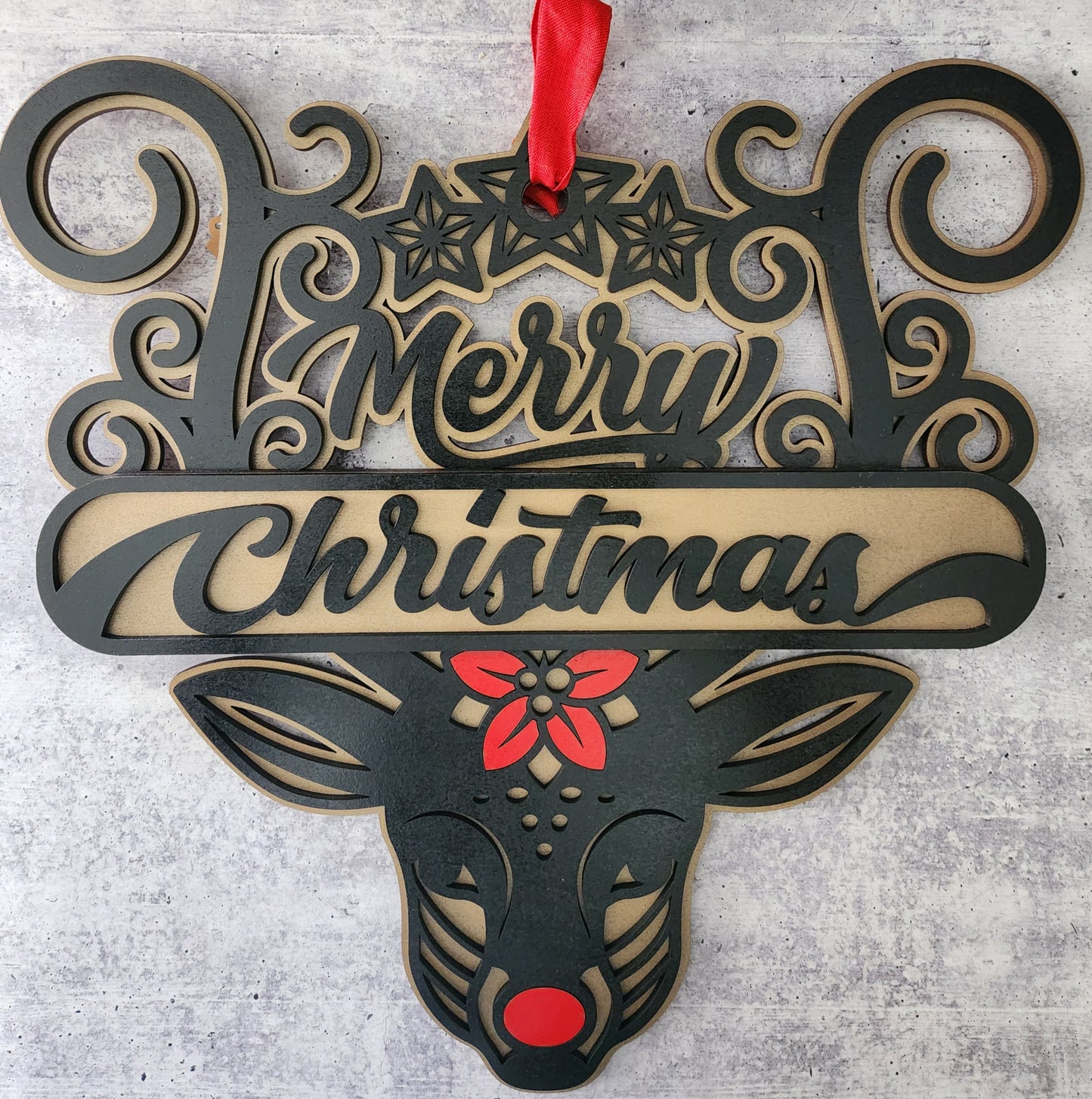 Merry Christmas Reindeer Door Hanger | Erin 'Spirational Crafts