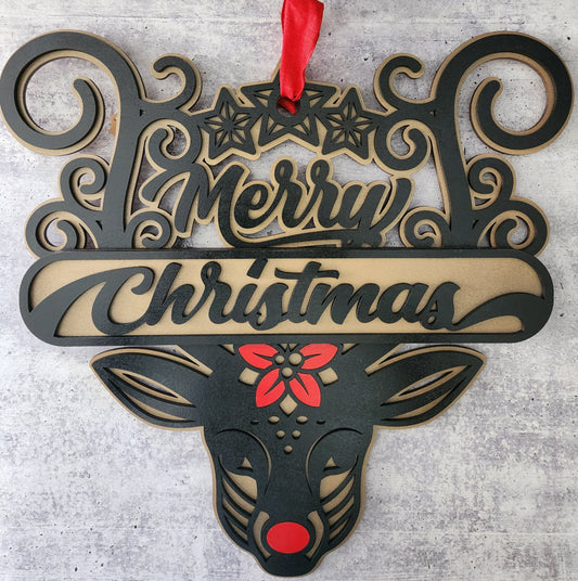 Merry Christmas Reindeer Door Hanger | Erin 'Spirational Crafts