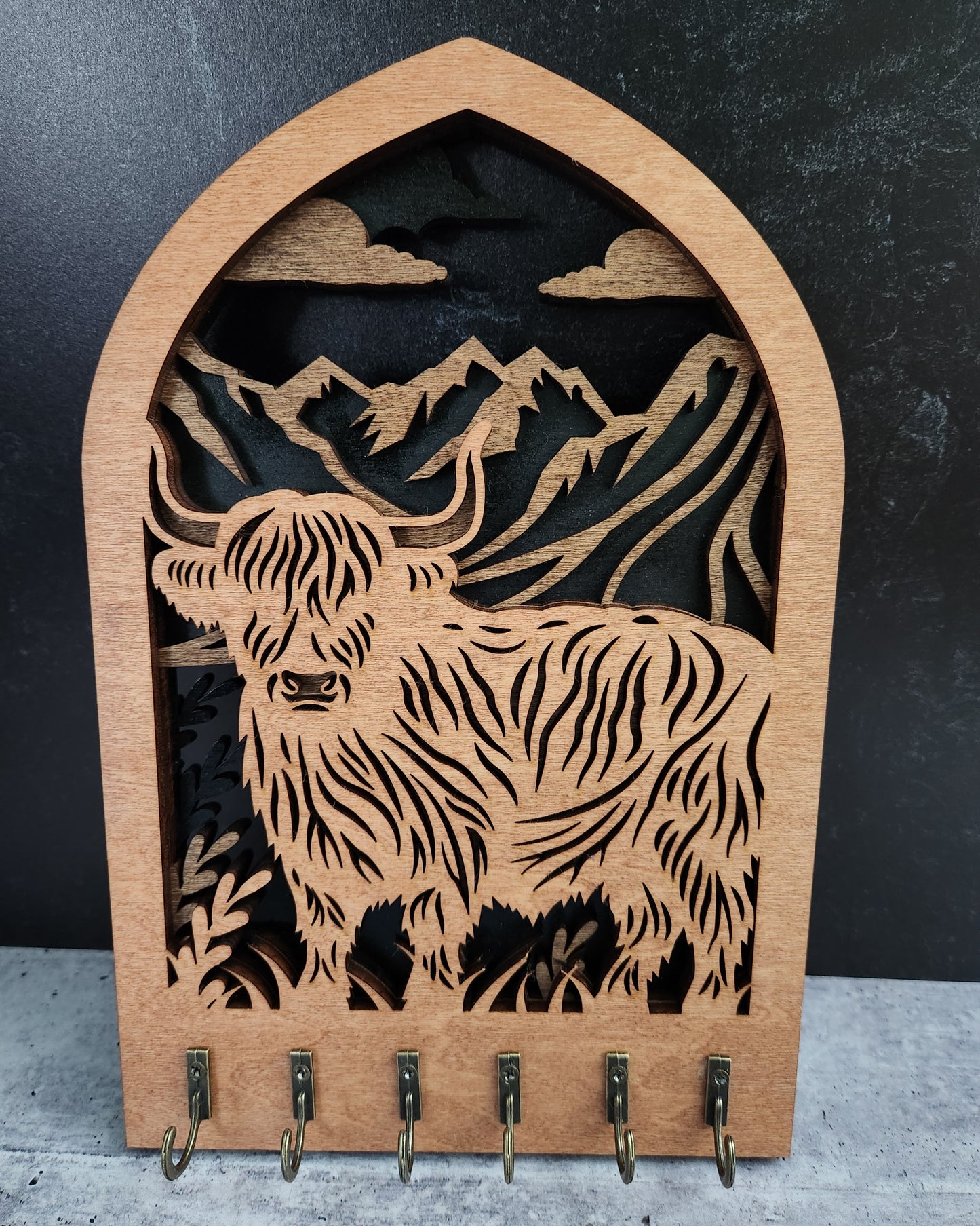 Yak / Highland Cow Key Holder | Erin 'Spirational Crafts