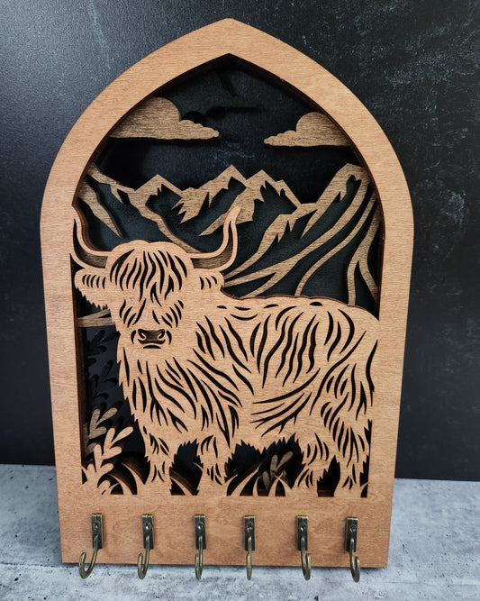 Yak / Highland Cow Key Holder | Erin 'Spirational Crafts