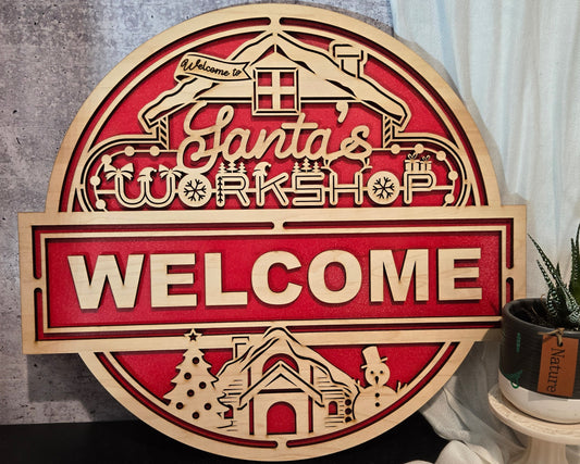 Santa's Workshop Door Hanger | Erin 'Spirational Crafts