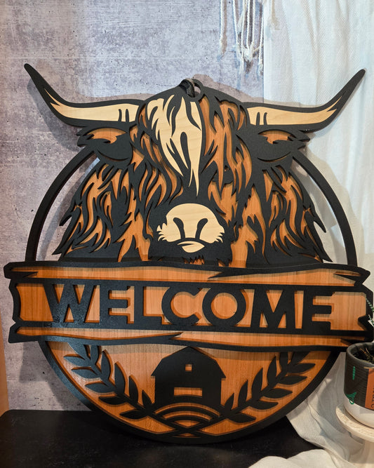 Highland Cow Door Hanger | Erin 'Spirational Crafts