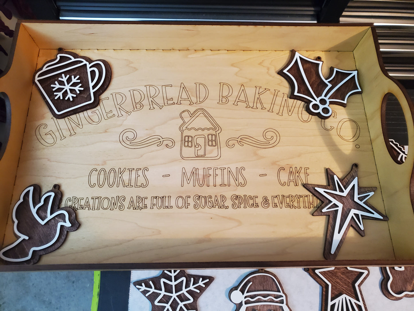 Gingerbread Ornaments and Gingerbread Tray  | Erin' Spirational Crafts