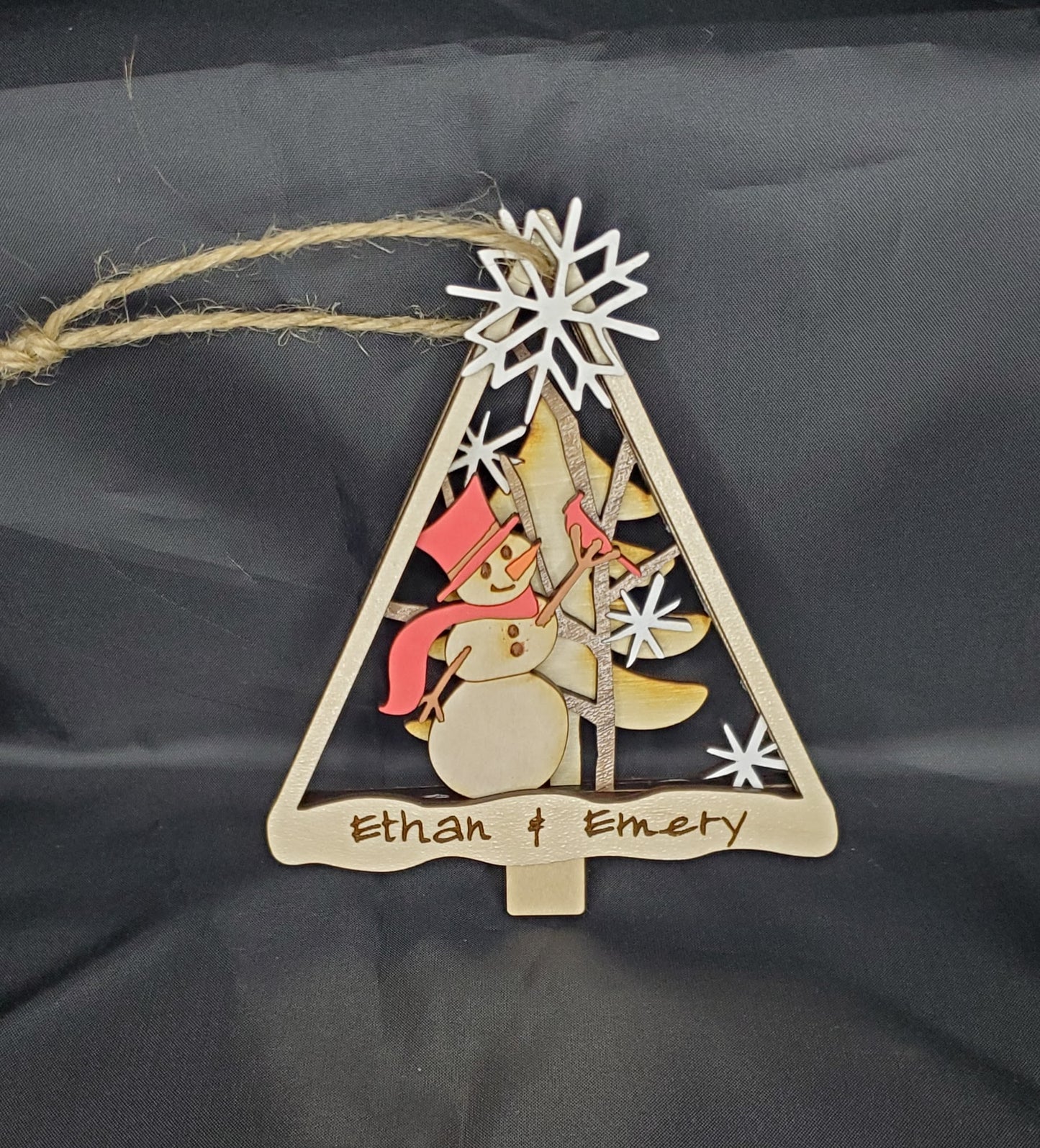 Pre-Order Custom Snowman with Cardinal Ornament | Erin' Spirational Crafts