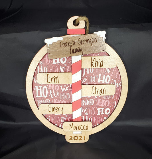 Pre-Order Custom Family Christmas Post Ornament | Erin' Spirational Crafts