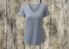 Load image into Gallery viewer, Women&#39;s Short Sleeve V-Neck Polyester T-Shirt | Erin&#39; Spirational Crafts
