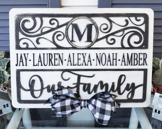 Custom Family Names Sign | Erin' Spirational Crafts